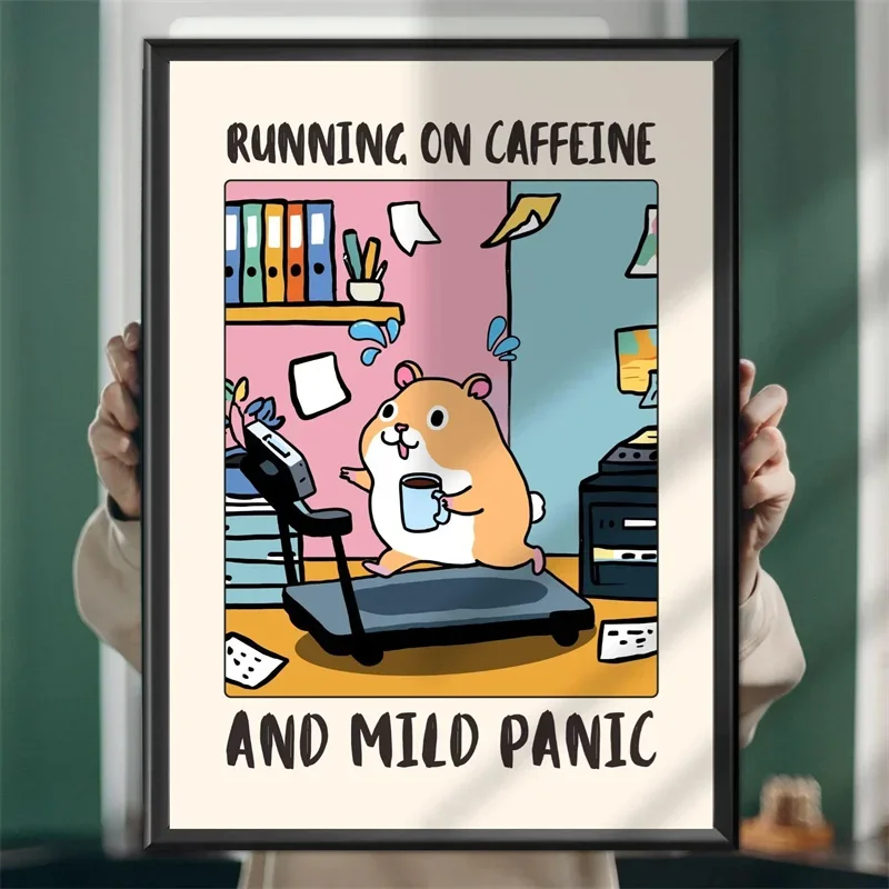 1pc frameless canvas painting Funny Cool People Work Here Cat Poster Funny Office Wall Art Canvas Painting Print Picture for Wor