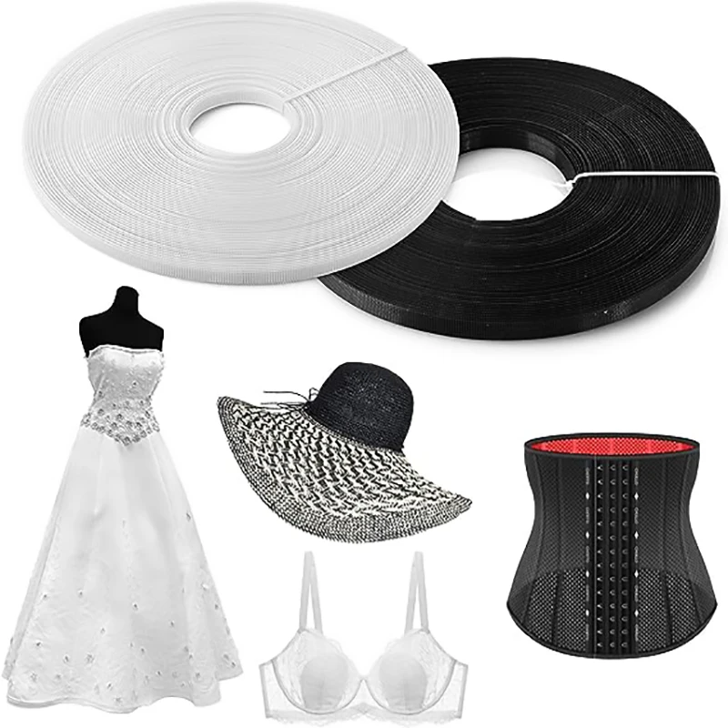 Baleines en polyester pour la couture, baleines blanches transparentes à faible densité pour robes de mariée, bonnets d'allaitement, robes de soirée, et travaux manuels DIY