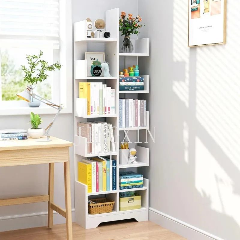 Simple bookshelf, wall to floor small storage rack, minimalist modern home bookshelf, home storage rack