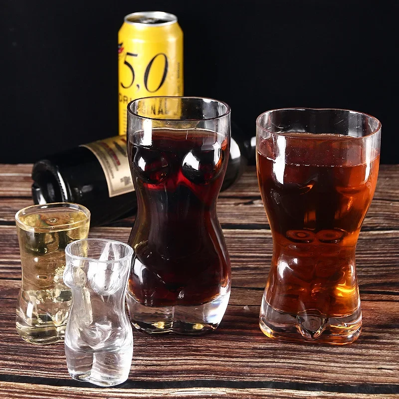 Sexo Lady Men Durable Double Wall Whiskey Glasses Beer Glass Mixed Drinking Wine Glass Beauty Goblet Cup For Party Bar Tool