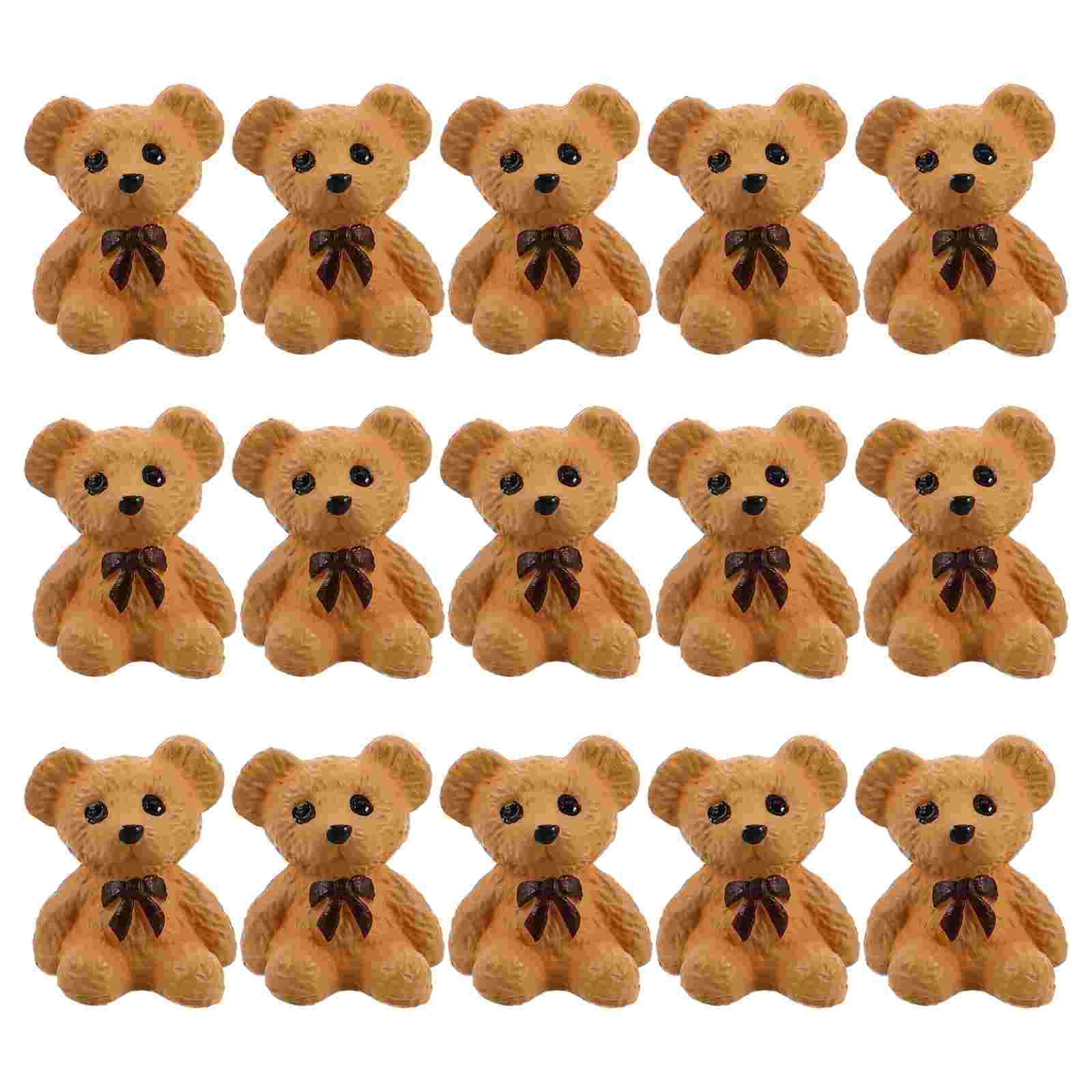 20 Pcs Bear Micro Landscape Statue Miniature Animals Figures Accessories Resin Figurines Tiny