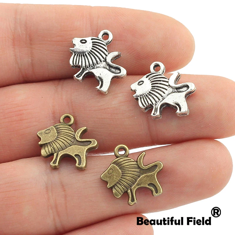 9pcs 17X15mm Antique Tibetan Silver Bronze Charms Bracelet Necklace Pendant New Fashion Lion A194