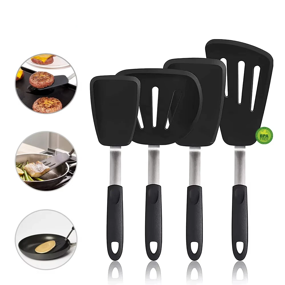 WALFOS Non-stick Silicone Cooking Spatula soup colander spoon Cookware Set Omelette fish steak Fried