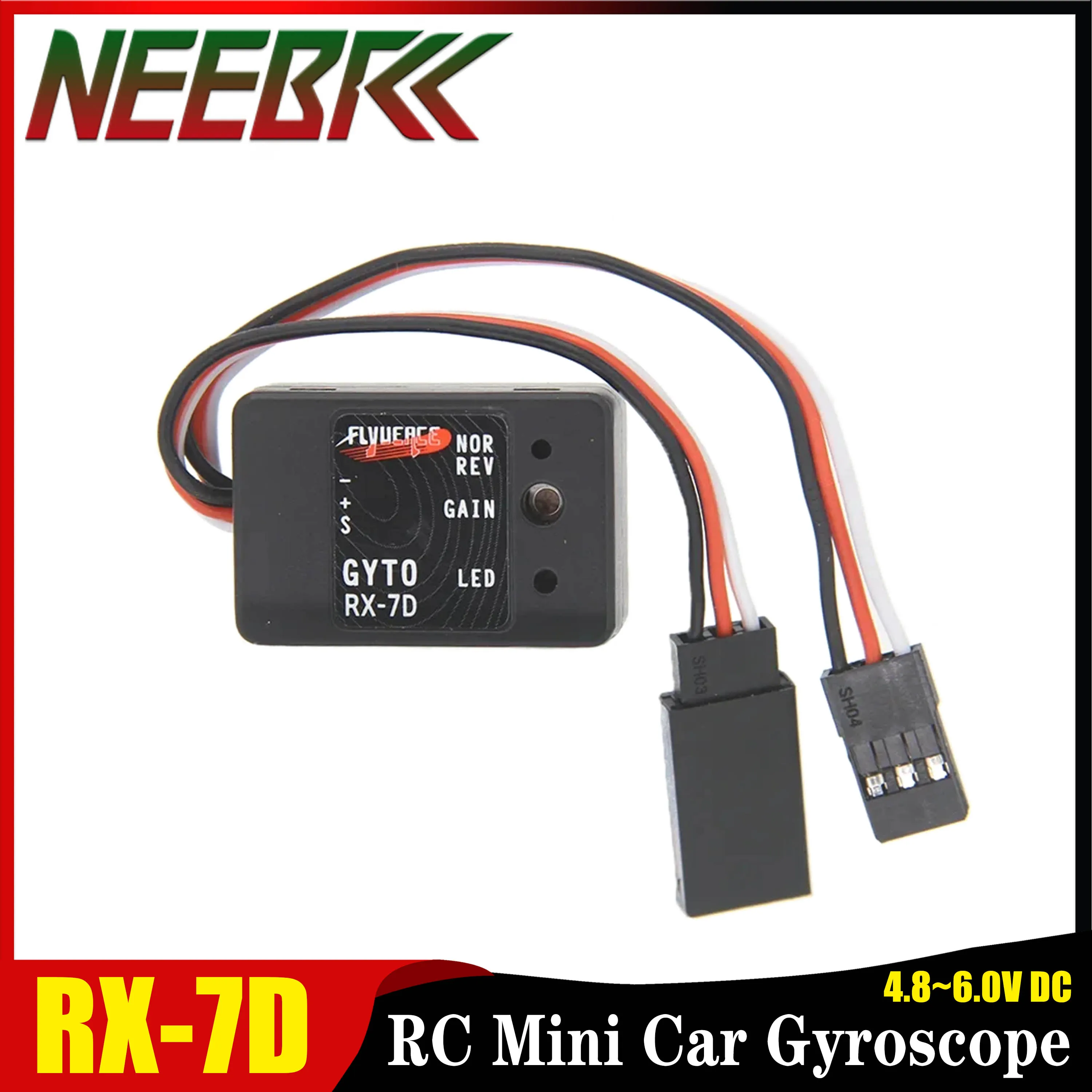 NEEBRC RX-7D RC Mini Auto Gyroscoop 4.8-7.4V DC Gyro Scope voor RC Drift Boot Digitale/Analoge servo Universele Ontvanger Zender