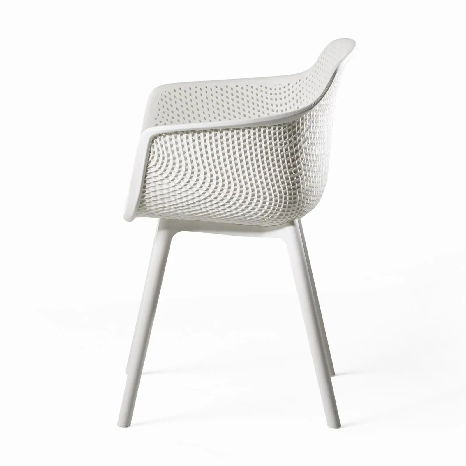 

White Modern Lounge Chair Patio Furniture Sets Stable Accent Armchair for Garden or Terrace Use