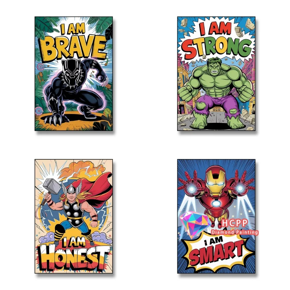 

Набор для алмазной вышивки «Супергерои: Железный человек, Капитан Америка, Тор», квадратные и круглые алмазы, 5D DIY мозаика, ручная работа, подарок, декор для дома