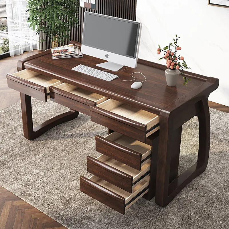 ZML all solid wood desk computer desk antique Zen office writing desk study furniture