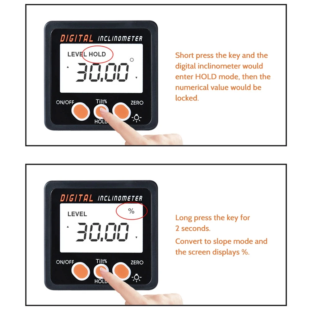 360 Degree Digital Protractor Inclinometer Carpenter Tools Electronic Goniometer Digital Level Angle Finder Measurement Box