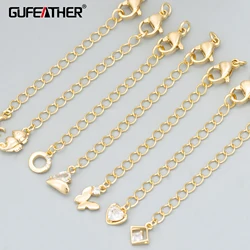 GUFEATHER,6pcs/lot,ME38,jewelry accessories,18k gold rhodium plated,copper,hand made,charms,jewelry making,extended chain