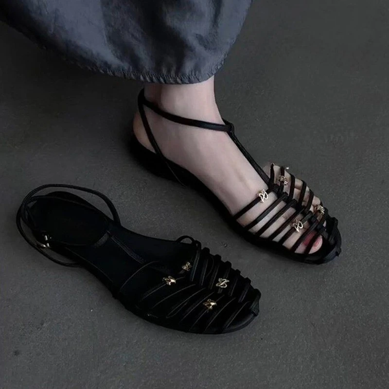 Damen Flache Sandalen mit Schleife Designer Damenschuhe Modische Slingback-Pantoffeln Lässige Trendige Flip-Flops Neue Mujer Zapatos – Detail 4