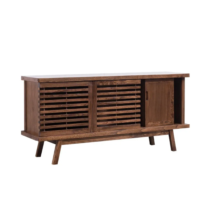 

Old Elm Side Cabinet Solid Wood Locker Floor TV Cabinet Multifunctional Household