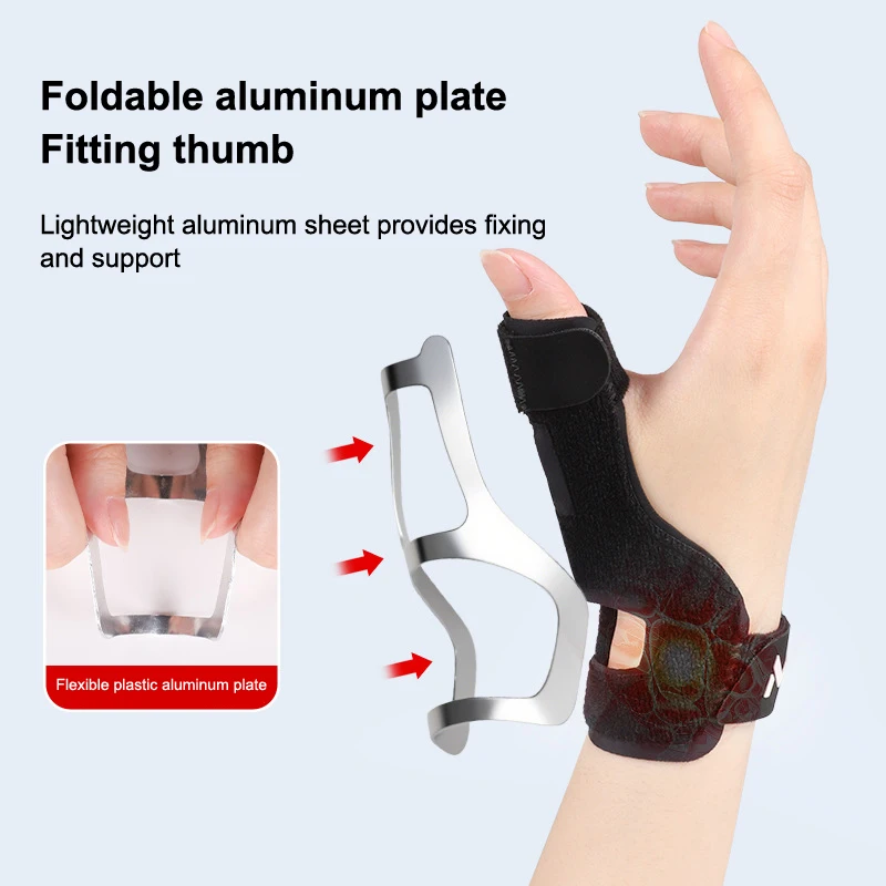 1PC Nubuck Aluminum Thumb Brace 31cm Adjustable Compression Support Breathable Lightweight For Office Gaming Sports Daily