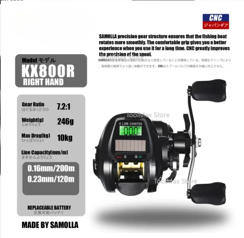 New solar digital display water drop wheel freshwater sea beach fishing boat fishing long-distance raft