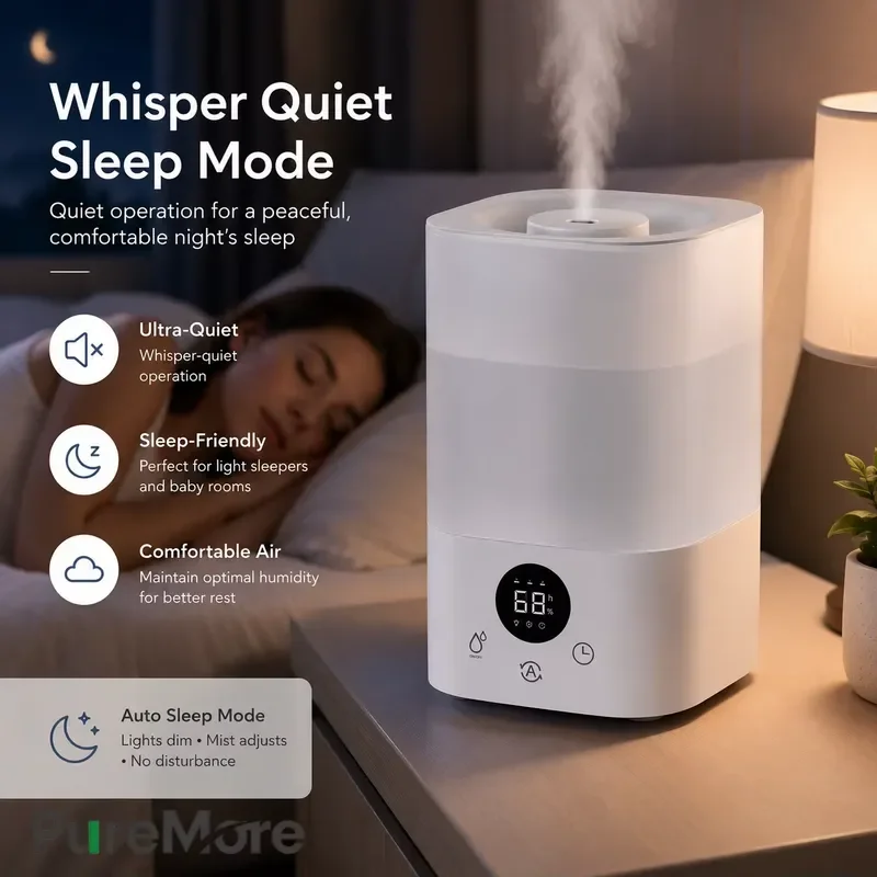Wholesale intelligent cold mist air humidifier with digital display, top water, large capacity water tank, suitable for