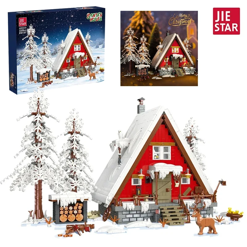 

2355pcs Christmas Series Building Blocks MOC Santa Claus Cottage Model Decoration Children's Educational Toys Christmas Gifts