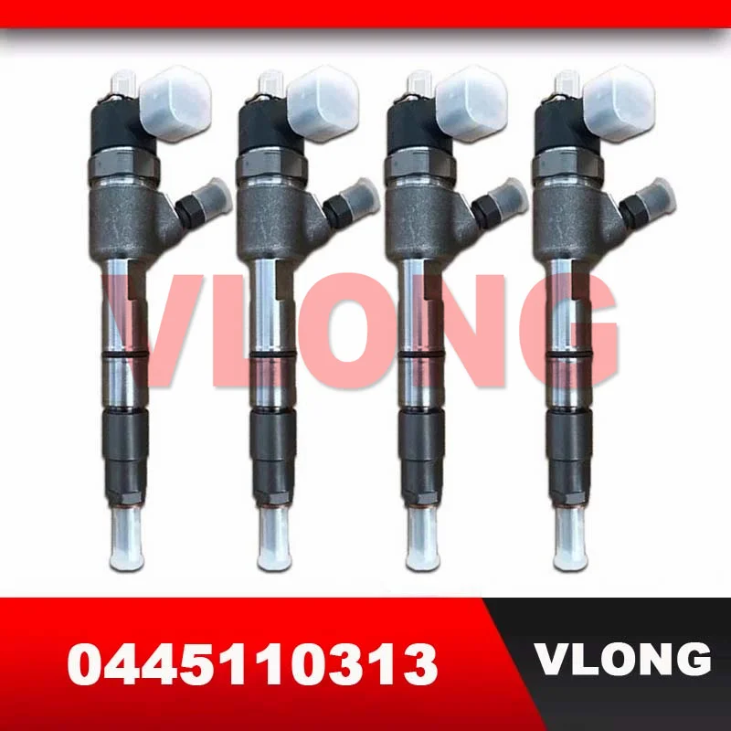 4PCS 0445110446 Common Rail Fuel Injector Assy OE E049332000035 R425DOHC Engine For JAC Foton 4JB1 2.8L 0445110313 0445110445