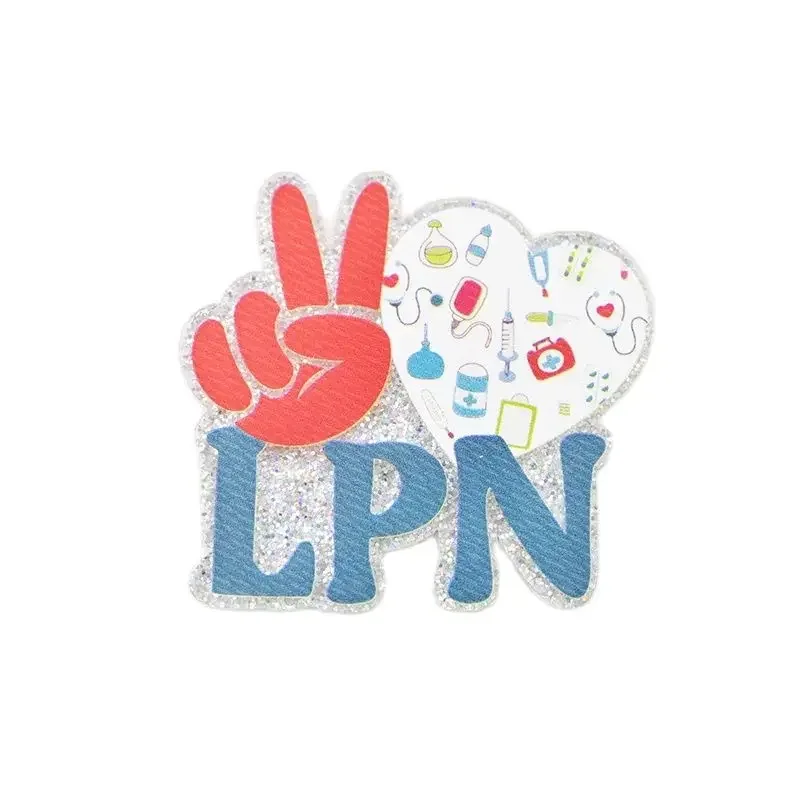 10PCS LAB Life LPN RN CNA Glitter Acrylic Charms Pendant Fit DIY ID Card Badge Holder Jewelry Making Nurse Doctor Gift