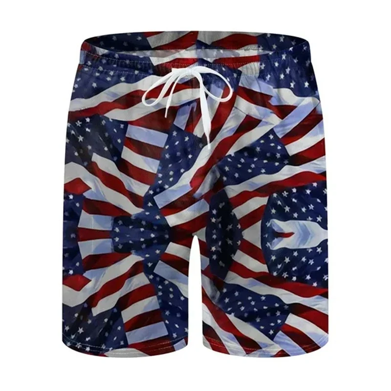 2025 New Men's Beach Shorts, 3d Printed American Flag, Fun Animal Graphics, Surfboard Shorts, Casual Summer Sports Shorts