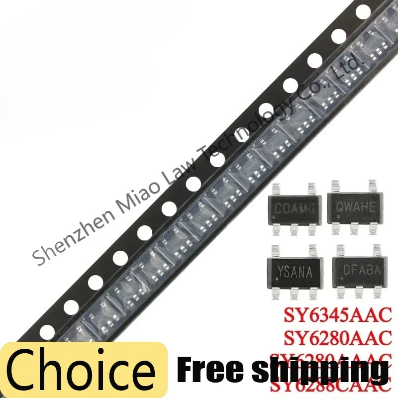 10pcs SY6280AAAC SY6280AAC SY6280 SY6288CAAC SY6345AAC SY6288 SY6345 SOT23-5 Low Loss Power Switching Device Chip IC