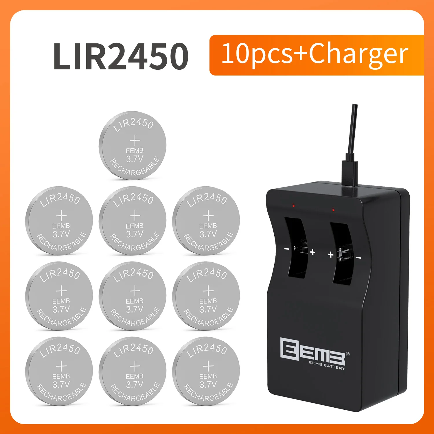 10PCS LIR2450 3.7V … - image