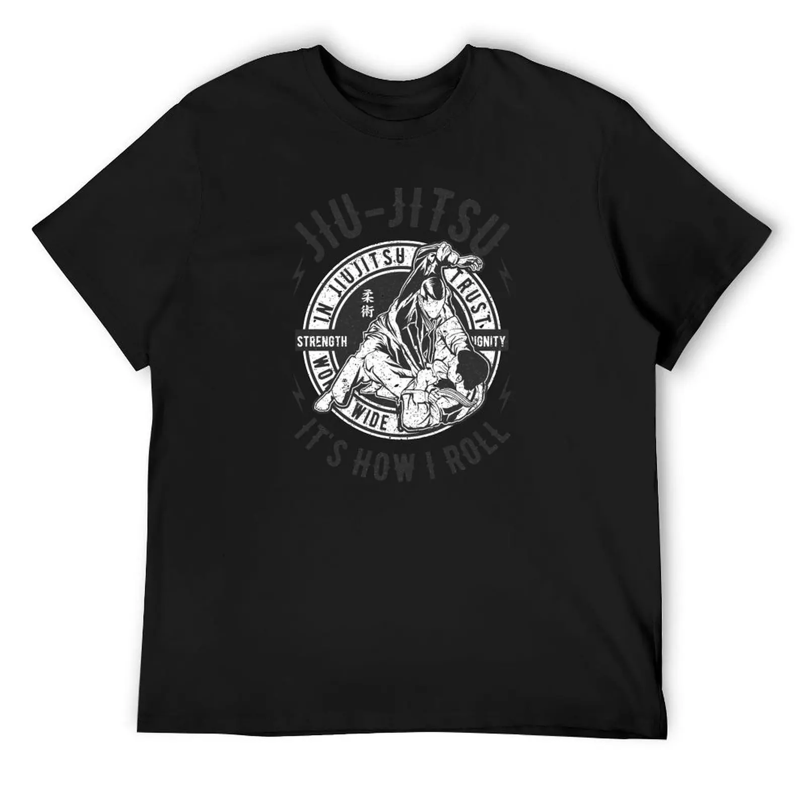 

Jiu Jitsu It's How I Roll - BJJ fighter T-Shirt Short sleeve tee oversized graphic tee blue archive mens tall t shirts