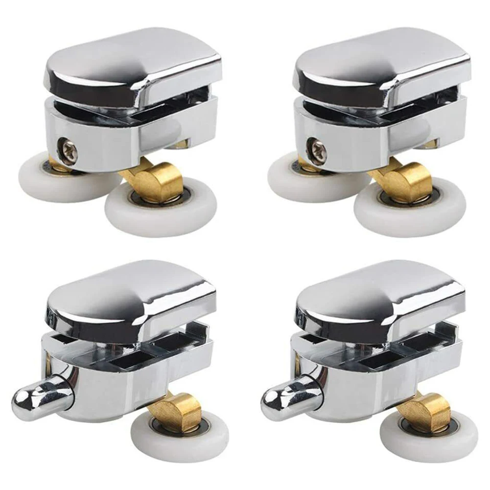 

Shower Door Rollers 4pcs Set Double Wheel 23mm for Sliding Glass Doors Compatible with Shower Rooms and Balcony Doors