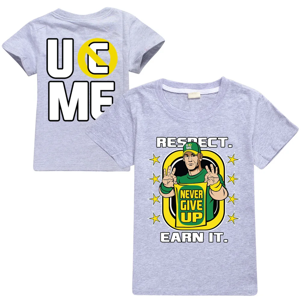 Summer Fashion Kids Cotton Short Sleeves Double Sided Printing T Shirt John Cena Graphic Boys Girls Clothes Teenger Top T-Shirts