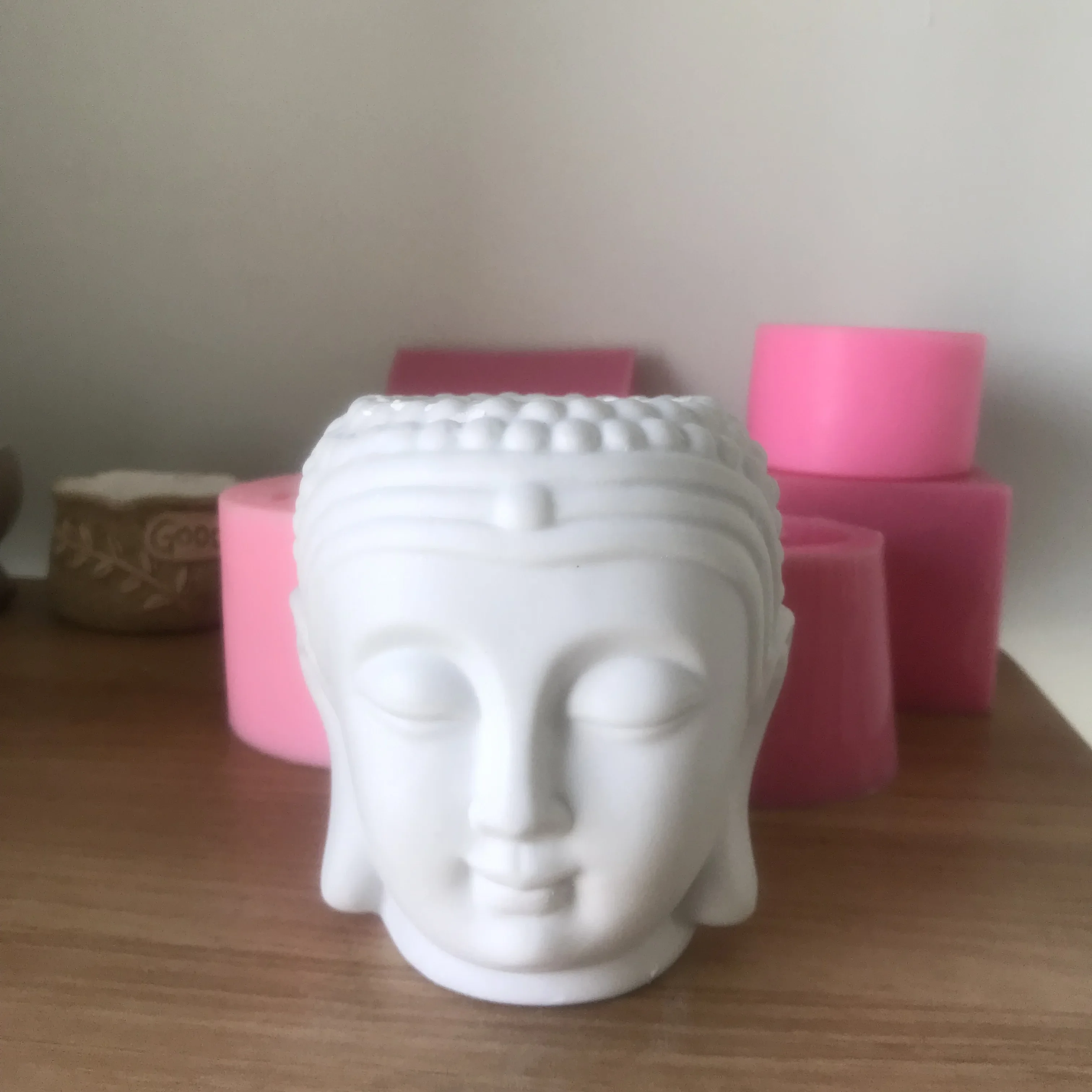 Clay Resin Candle Holder Silicone Mold Concrete Flower Pot Buddha Head Mould DIY Chocolate Cake Baking Accessories Tools