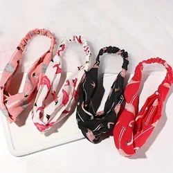 Women Hair Accessories Fashion flamingo Headbands Non Slip Elastic Hair Bands For Teen Girls For Long Hair Knotted Headbands