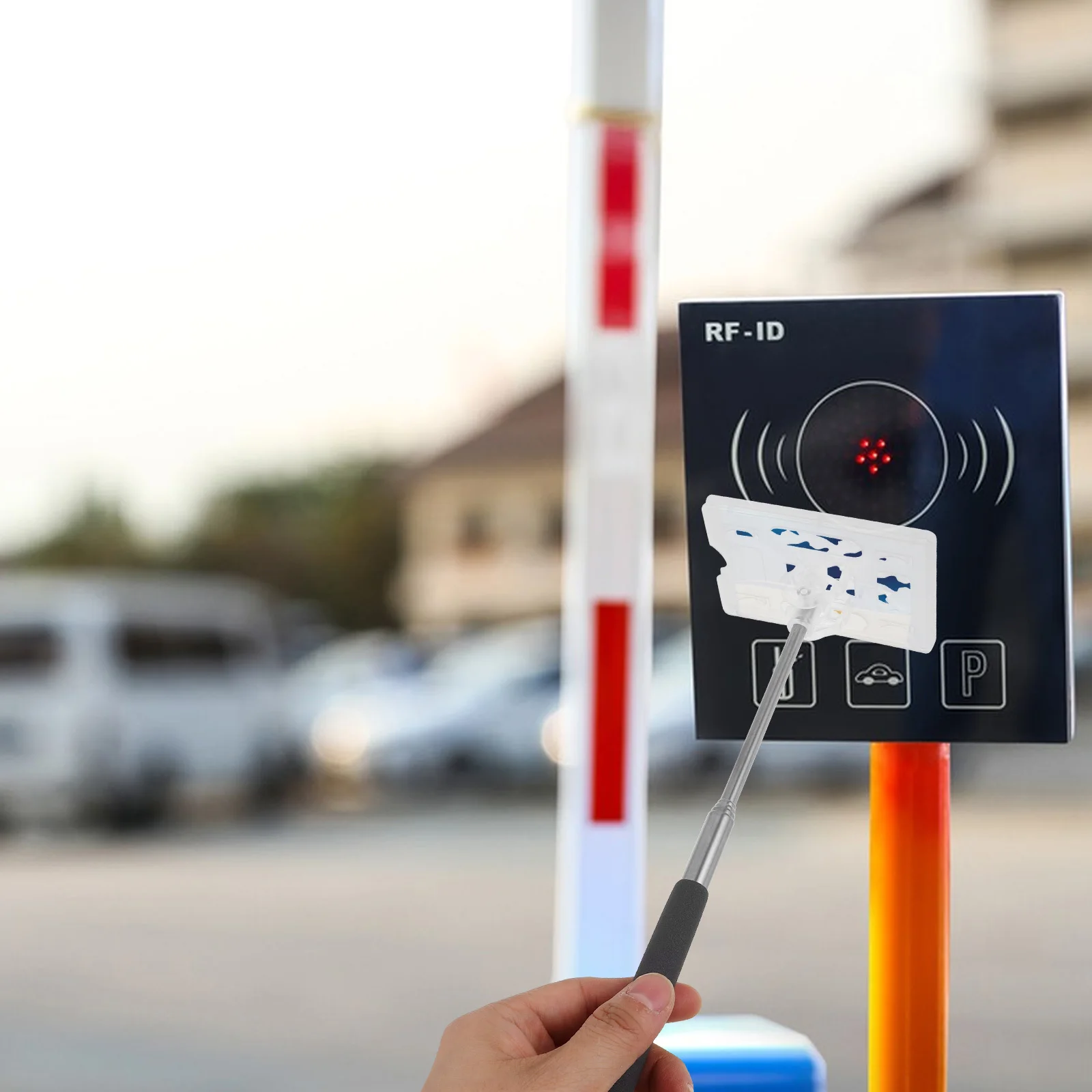Telescopic Card Holder Rod Tool Vehicle Parking Payment Stick Car Parking Access Card Grabber Contactless Rod