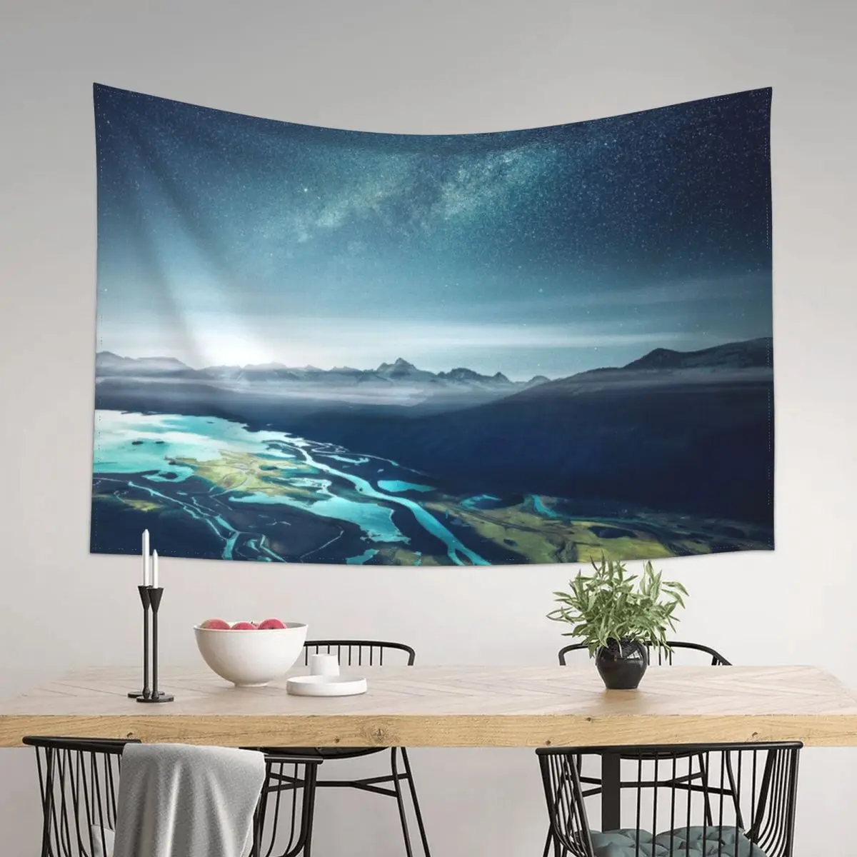 

Fjord and Milkyway Tapestry Wall Carpet Wall Decorations Room Aesthetic Tapestry