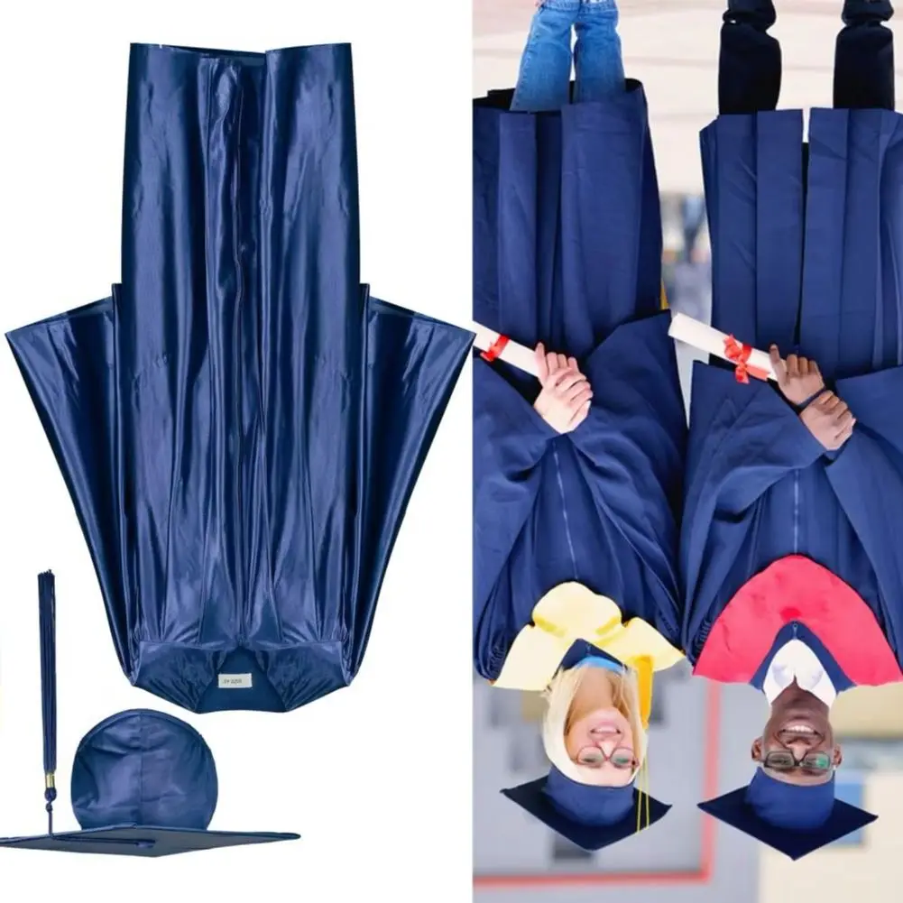 

2026 Academic Uniform women Men Academic Robe with Tassels Tassel Year Tag College Bachelor Doctor Master Graduation Gown Cap