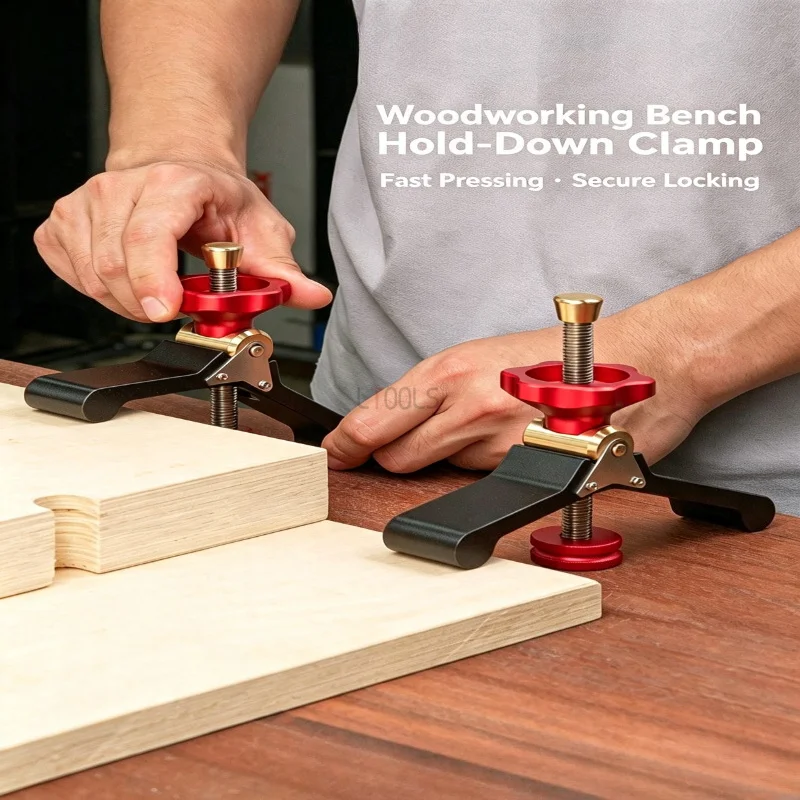 1/2pc Wood Desktop Material Press Clamp Adjustable Horizontal Holding Fixture Rapid Secure Holding Plate Accessory Carpenter