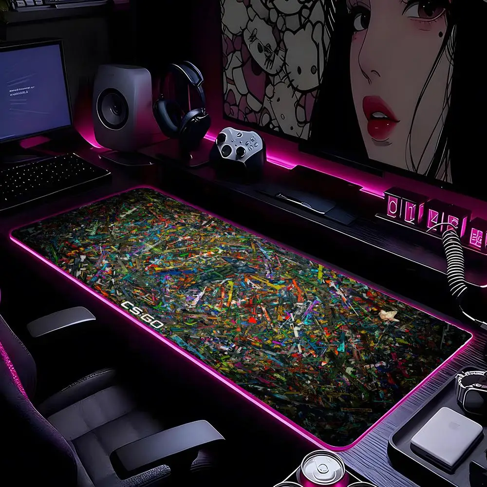 

CS GO Large Size Mouse Pad Mousepad HD Printing Computer Gamers Locking Edge Non-slip RGB Mouse Pad XXL90x40cm Keyboard PC Desk