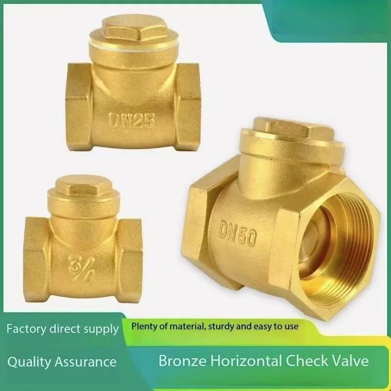 1/2" 3/4" 1" 1-1/4" 1-1/2" BSP Female Thread Brass Swing Check Valve One Way Non-return Valve for Water Brass Horizontal Check