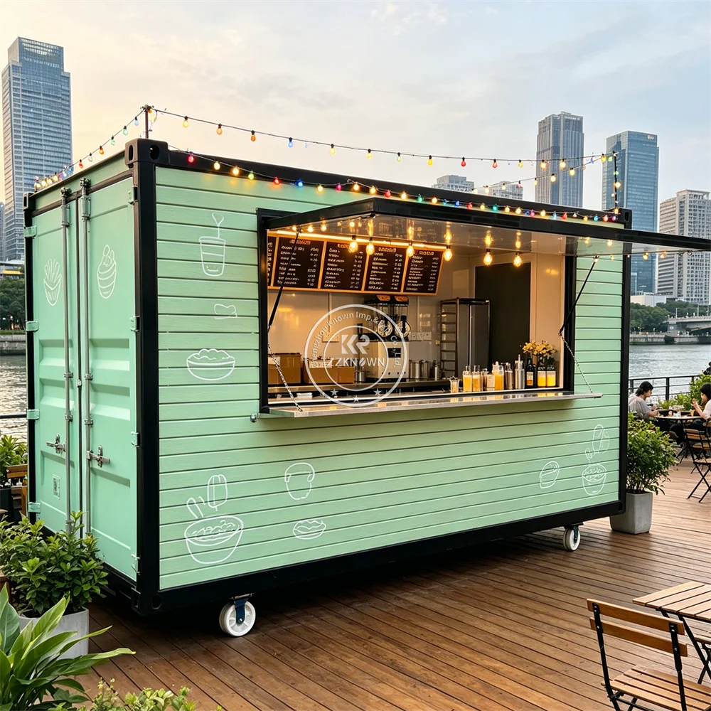 

Custom Luxury Mobile Container Coffee Shop Bar Outdoor Street Vending Dessert Cake Container Restaurant For Sale