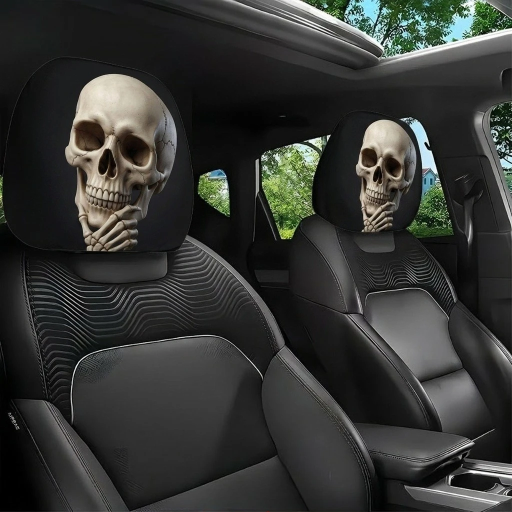 Thinking Skull Chin Rest Hand Car Headrest Covers, Lightweight & Durable, Daily Car Seat Headrest Covers