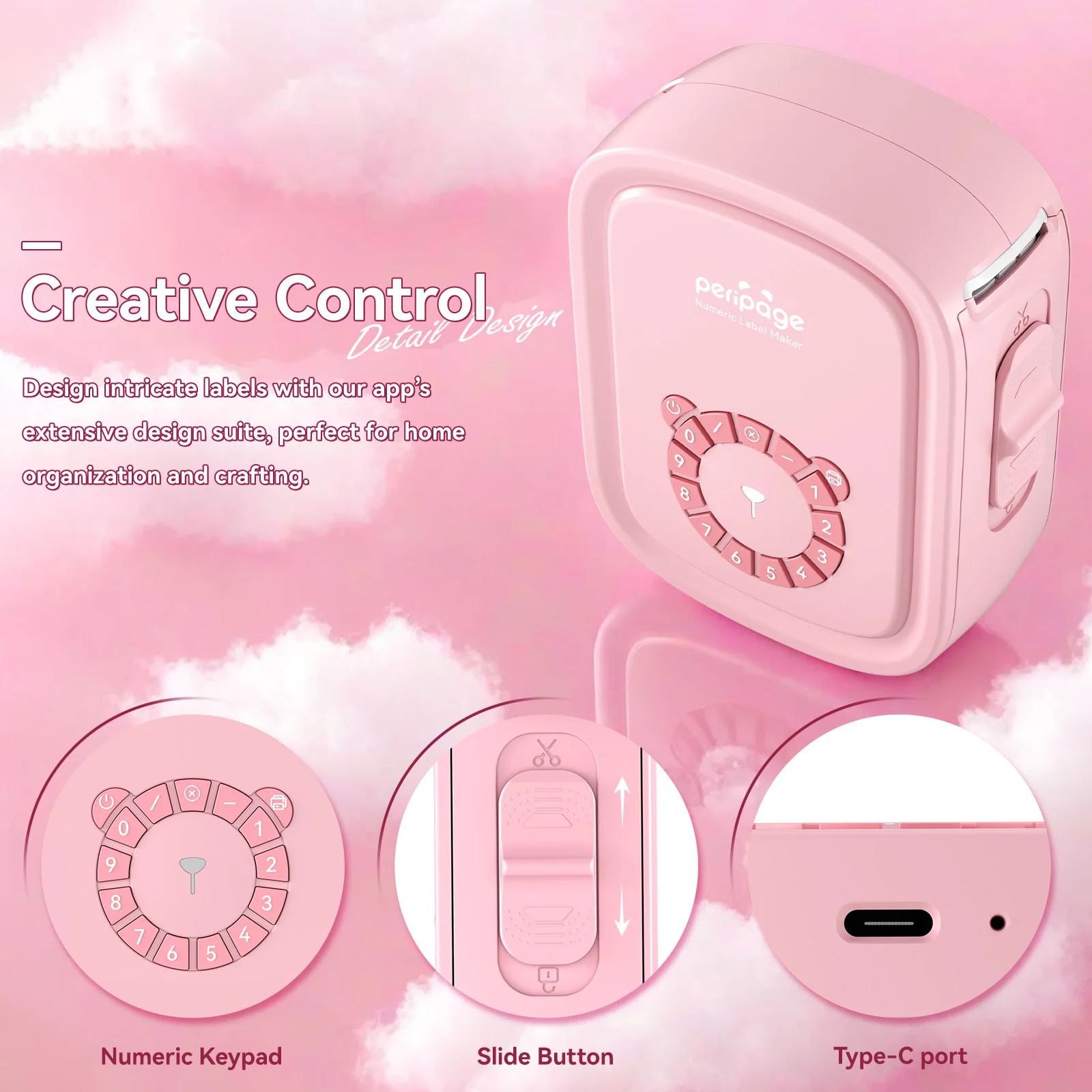 Peripage P10-Pro Mini Portable Thermal Printer Inkless Self-Adhesive Label Maker & 6Rolls Stickers Printing Labeling Machine view 4