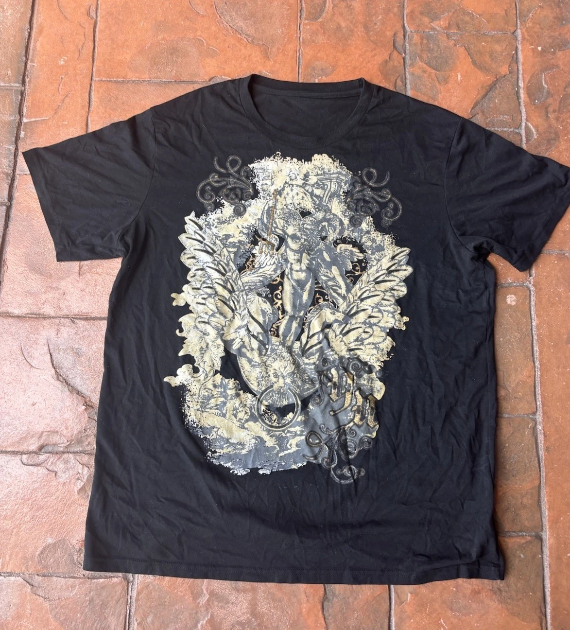 Vintage Y2K Affliction Guitar Wings Grunge Graphic Short Sleeve Print T-shirt Men Women Cotton Harajuku Vintage Streetwear Tops