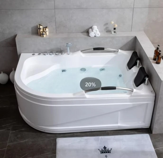 Bañera de baño cómoda para masaje de hidromasaje para 2 personas, bañera de hidromasaje independiente de 1,8 m, Combo de ducha para caminar, bañera de hidromasaje Jacuzzier