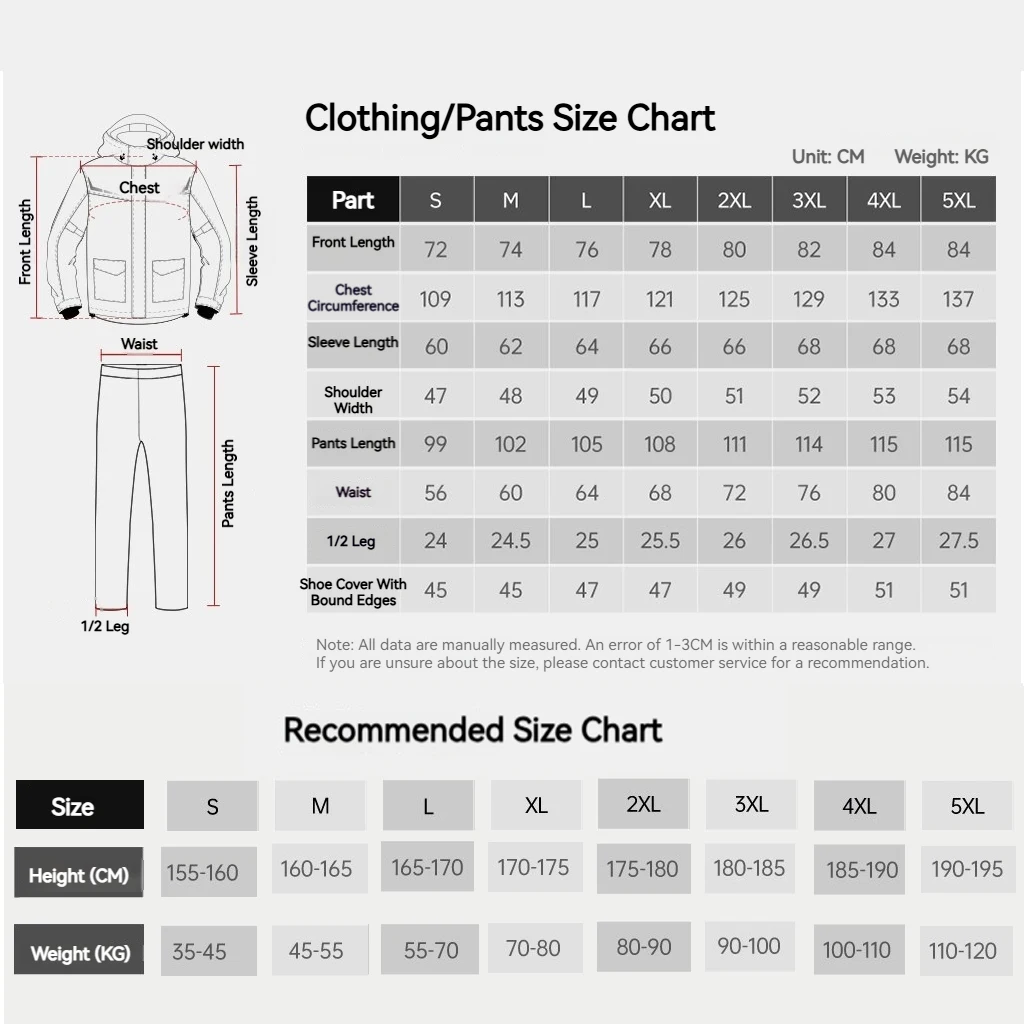 SULAITE Motorcycle Raincoat Set Waterproof Lightweight Packable Outdoor Camping Hiking Travel Rain Suit