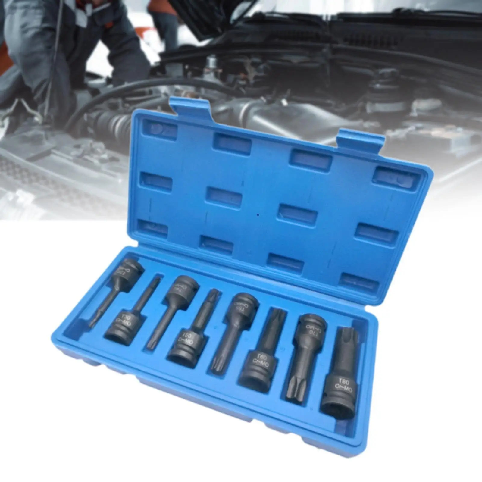 

Hexagon Socket Set High Hardness Heavy Duty Socket Adapter Sturdy Portable Multifunction with Storage Case for Automobile Truck