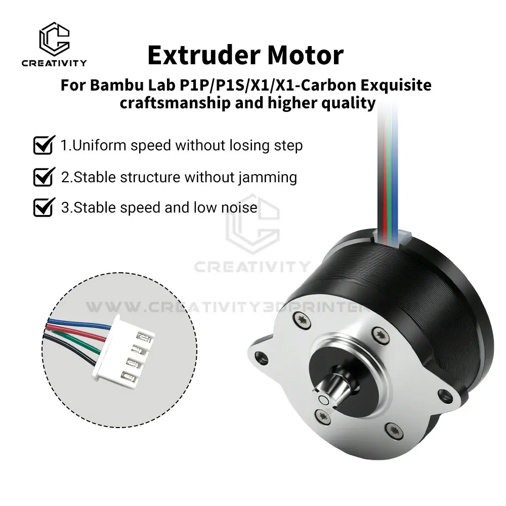 

3D Printer Extruder Motor For BambuLab X1/P1 Motor 36 Circular Stepper Motor 9 Tooth Gear for Bambulab X1-Carbon/X1C/P1P/P1S