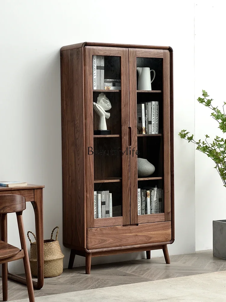 

L*North American black walnut Nordic simple all-solid wood large-capacity storage cabinet