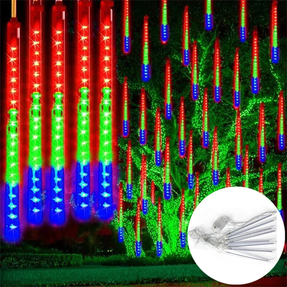 

Светодиодная гирлянда-штора «Метеоритный дождь» на батарейках для улицы, свадьбы, сада, Дня святого Валентина, Рамадана, декор 2026