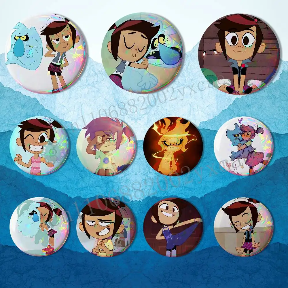 

magical Ghost and Molly McGee Badge on Backpack Clothes decoration Tinplate Round Brooch Funny Custom Gifts for Friend