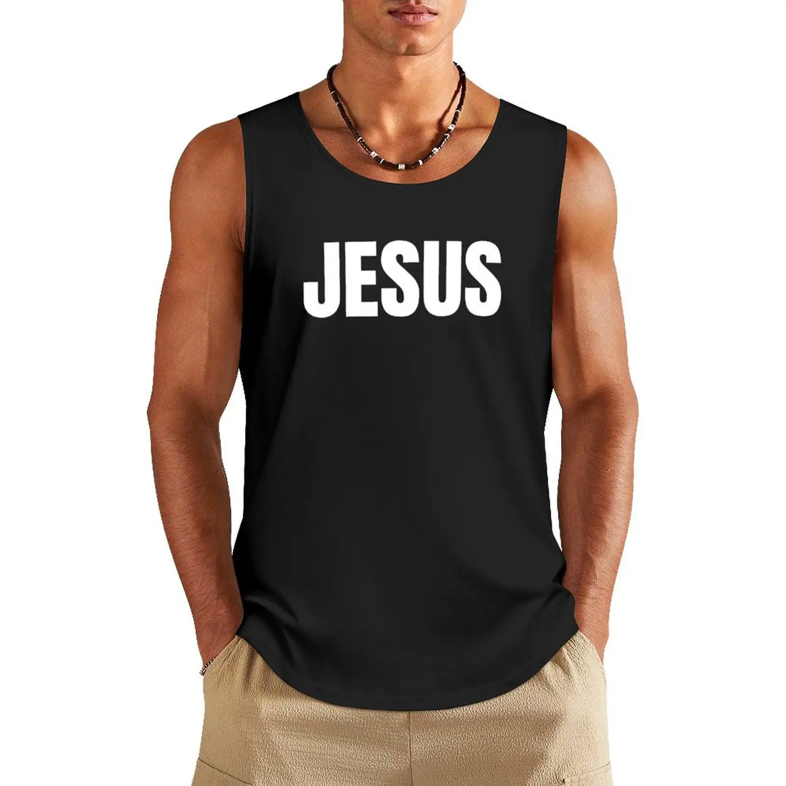 

Jesus Love Tank Top Men's gym articles t-shirt Men's muscular man