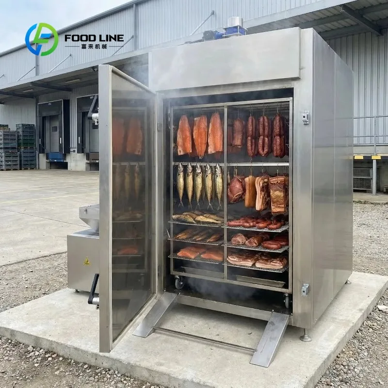 Customized Commercial Smokehouse Oven with Stainless Steel Chamber Hot and Cold Meat Smoker Oven for Bacon Fish
