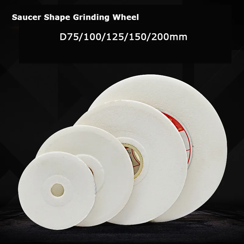 Saucer shaped WA/PA/GC grinding wheels/White disc shaped grinding wheel D75/100/125/150/200/250mm abrasive wheel Grit#46~#100