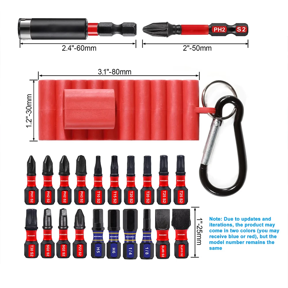 

1 Pc Bit Holder & Organizer Sleeve Included – 22 Pcs S2 Steel Magnetic Impact Screwdriver Bits Set LA-AA432